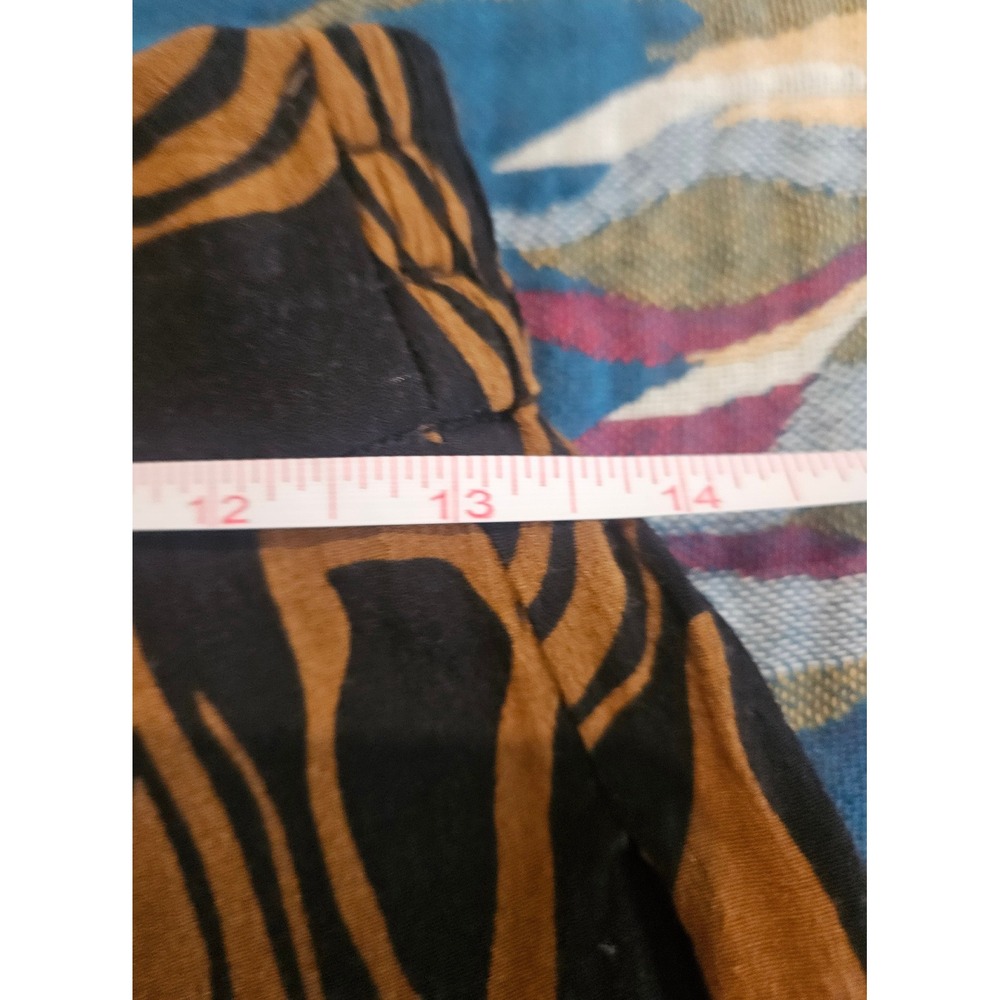 Industry Republic Clothing Wide Leg Pants Large Black Brown Tropical Leaf Print - Picture 5 of 6